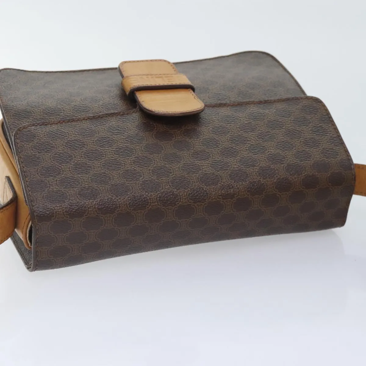 CELINE Macadam Canvas Shoulder Bag PVC Brown bs18084