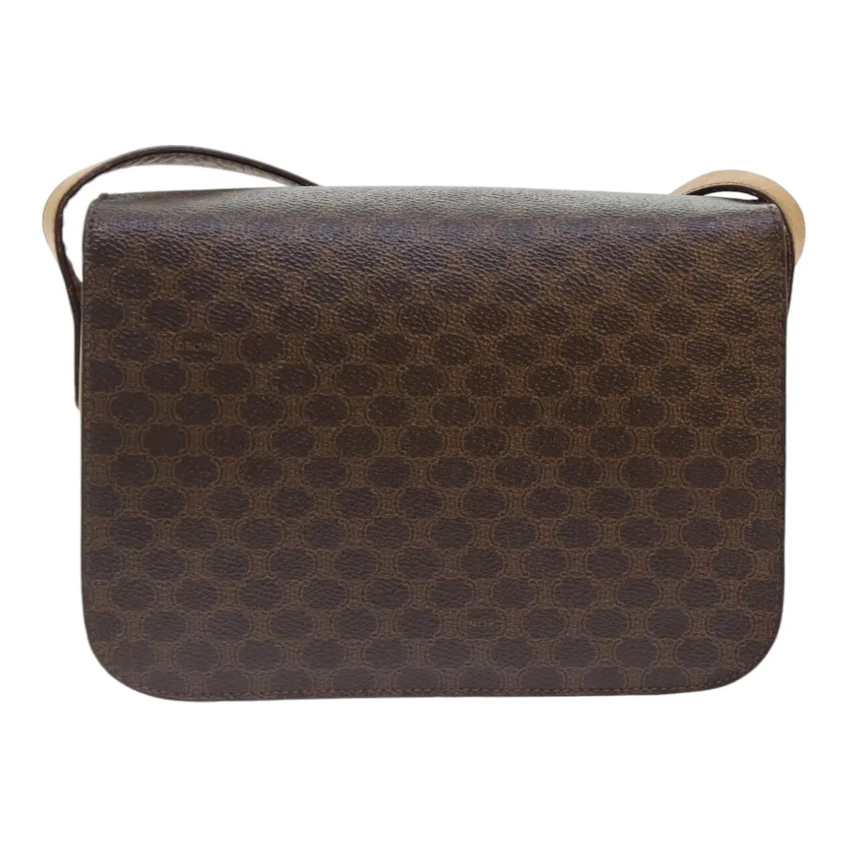CELINE Macadam Canvas Shoulder Bag PVC Brown bs18084