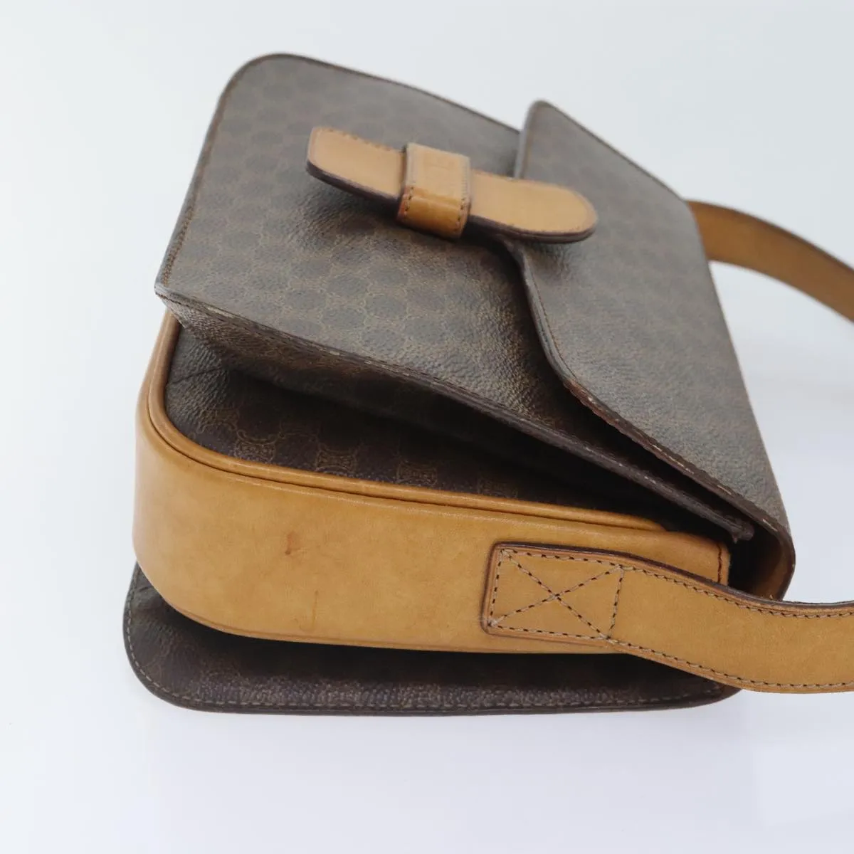 CELINE Macadam Canvas Shoulder Bag PVC Brown bs18084