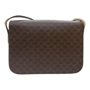CELINE Macadam Canvas Shoulder Bag PVC Brown bs18084