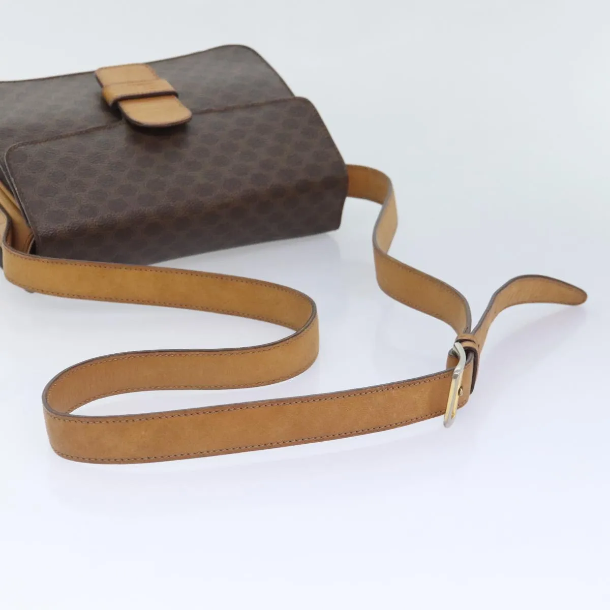 CELINE Macadam Canvas Shoulder Bag PVC Brown bs18084