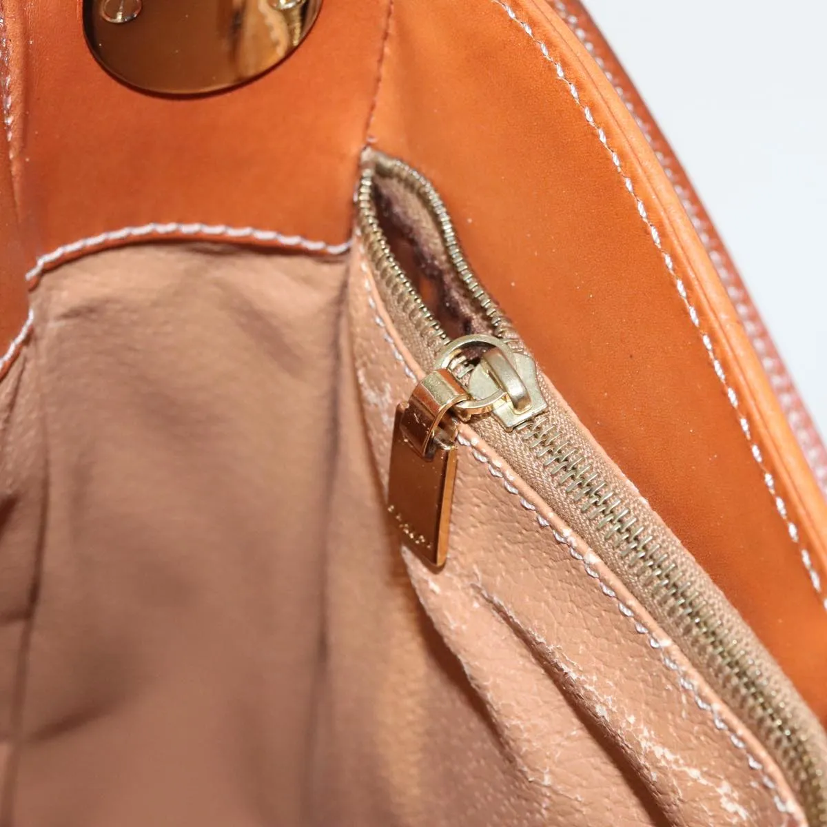 CELINE Macadam Canvas Shoulder Bag PVC Leather Brown Gold 97279