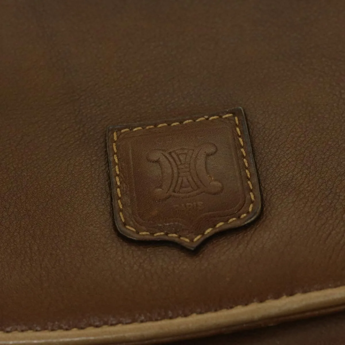 CELINE Shoulder Bag Leather Brown 68342