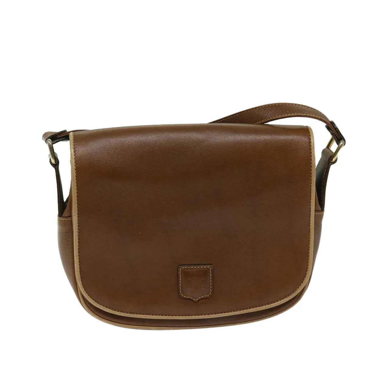 CELINE Shoulder Bag Leather Brown 68342