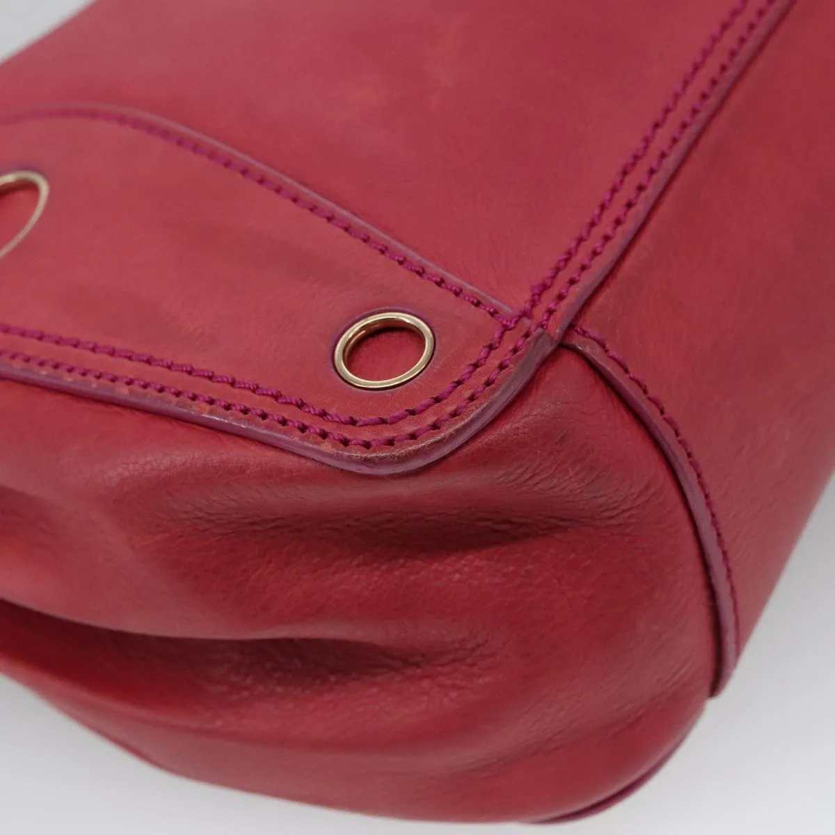 CELINE Shoulder Bag Leather Pink Gold yk15928