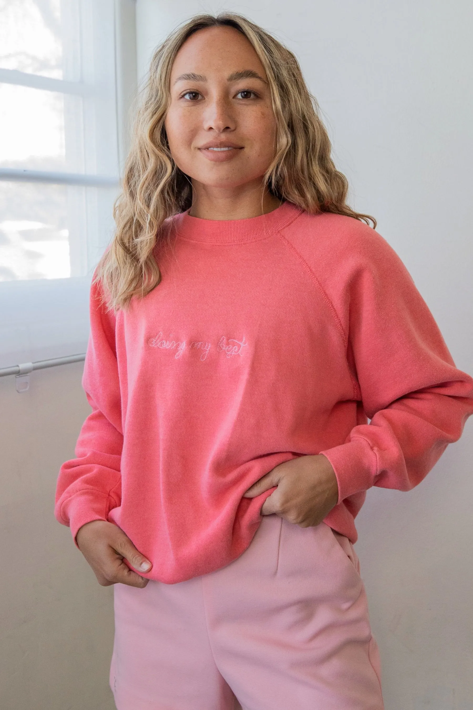 Ceremony Chainstitch X Prism Coral Doing My Best Sweatshirt