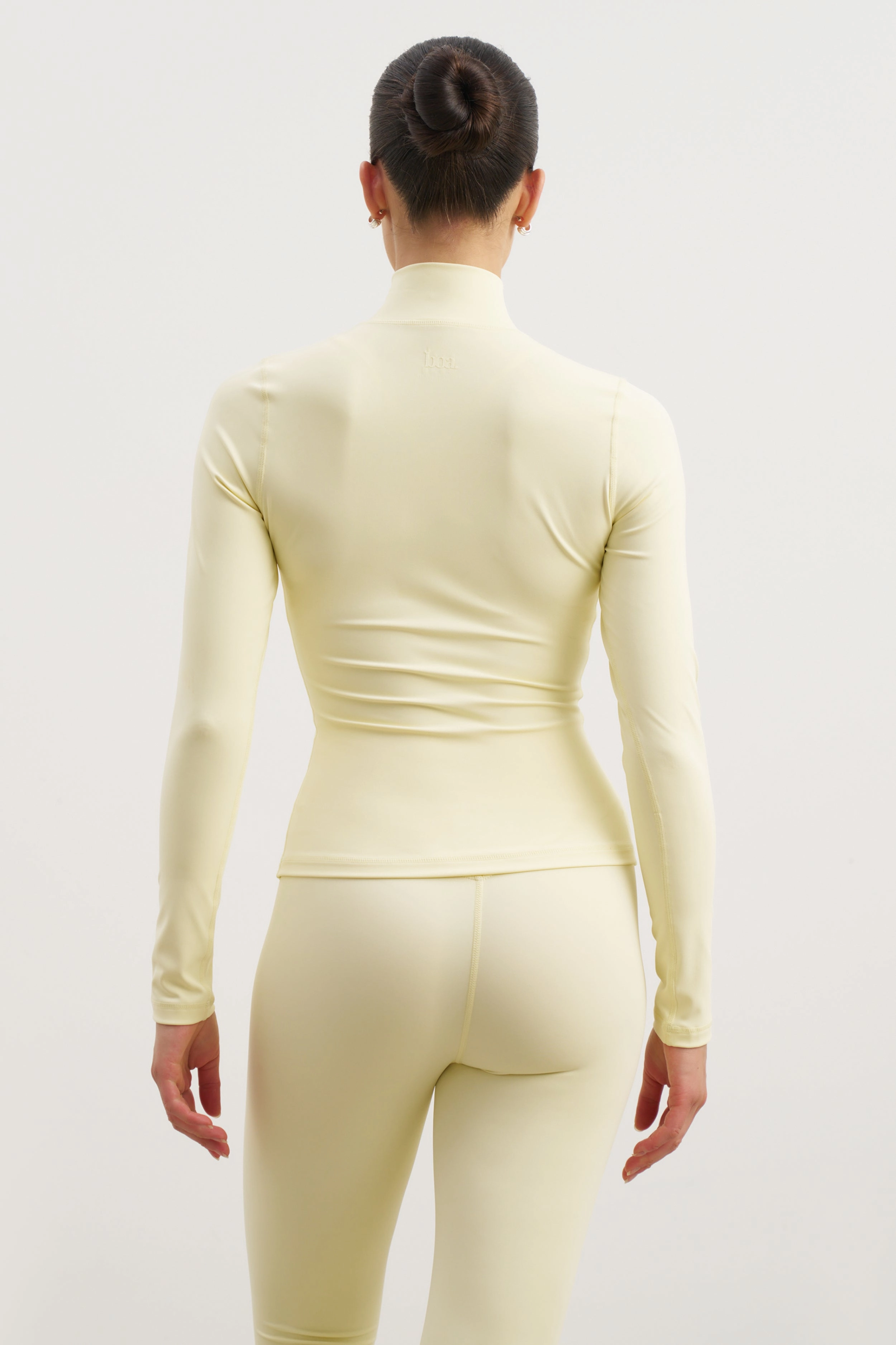 Relaxed Blouse Fitted Blouse Base Sculpting Zip Up Jacket - Buttermilk