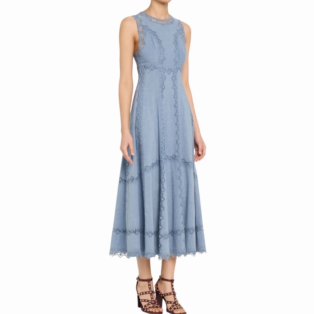 Silky Drape Style focused Chambray Anela Dress