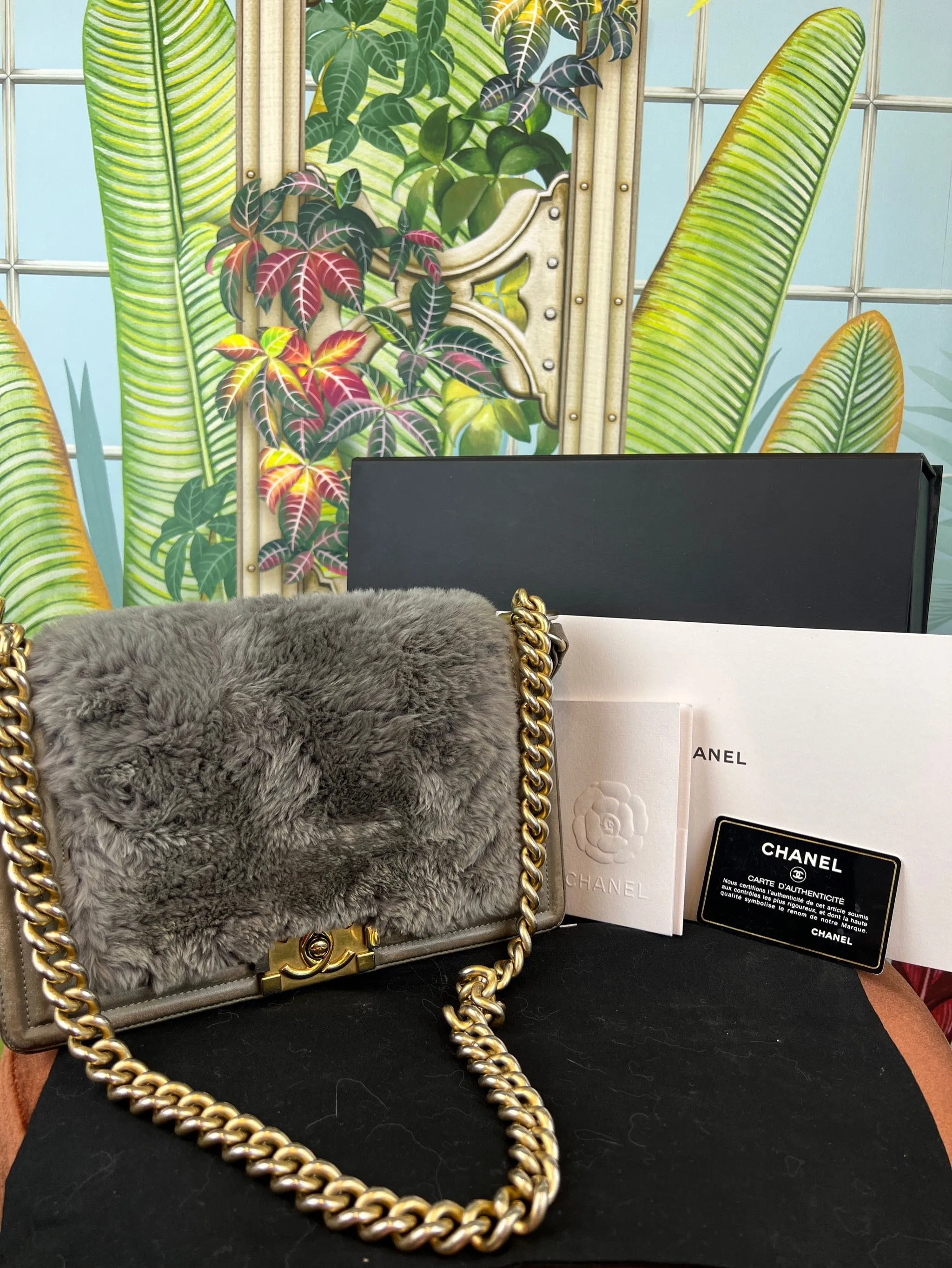 Chanel Boy bag faux fur