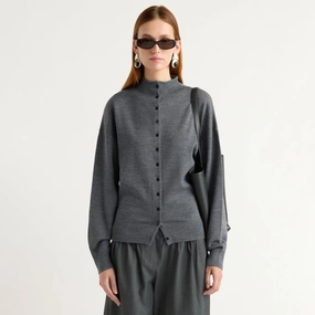 Knitted Layer Charlee Lightweight Wool Button Cardigan