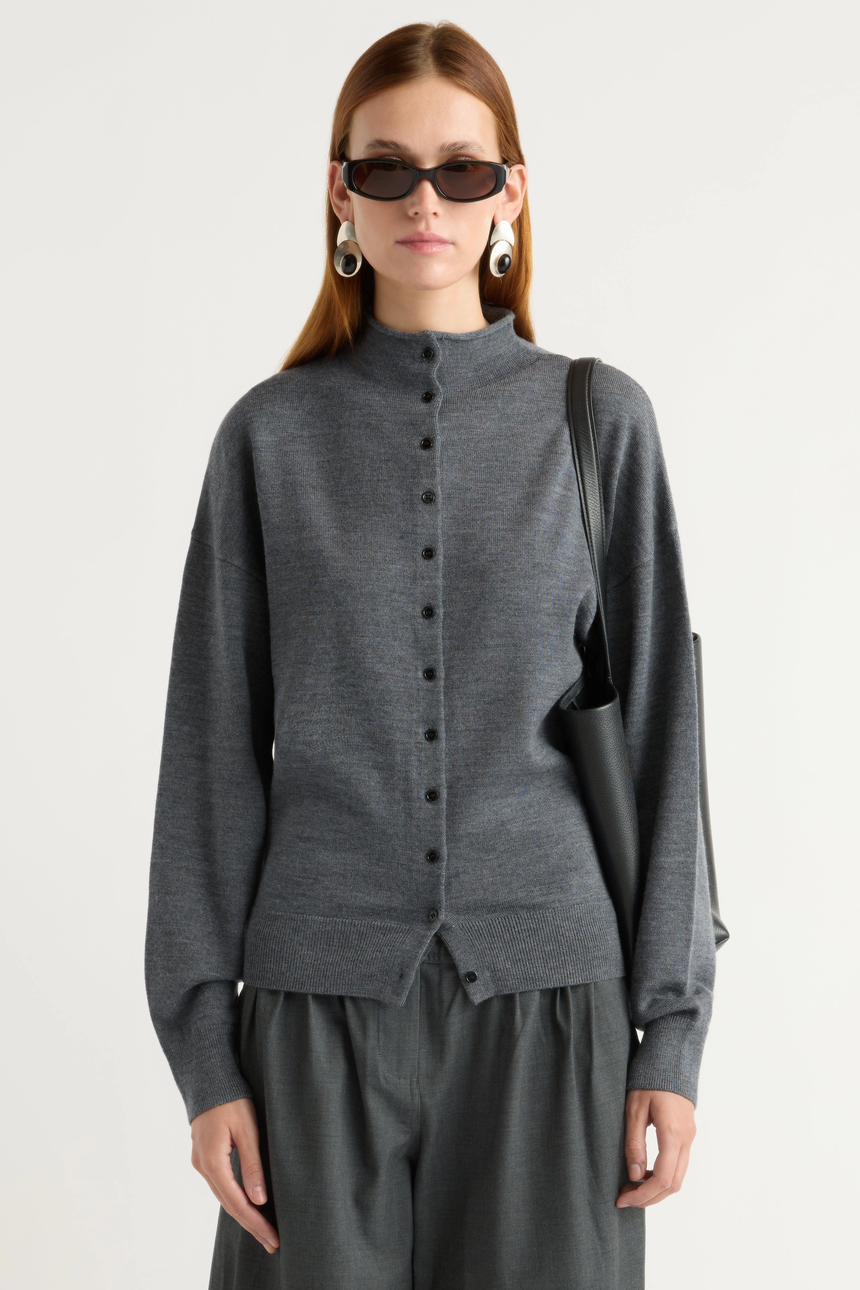 Charlee Lightweight Wool Button Cardigan Comfy Performance Fit