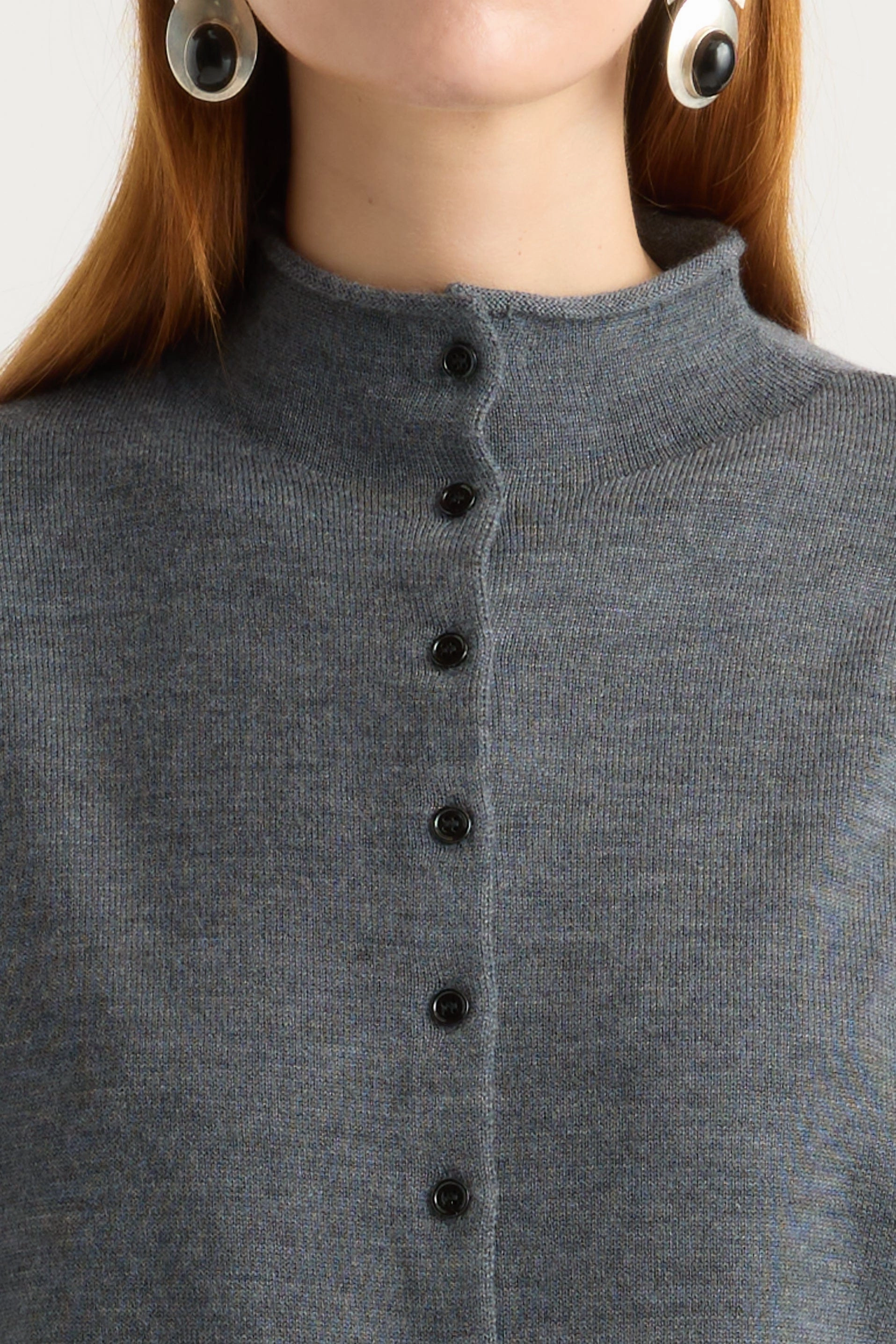 Cold Weather Soft comfort layer Charlee Lightweight Wool Button Cardigan