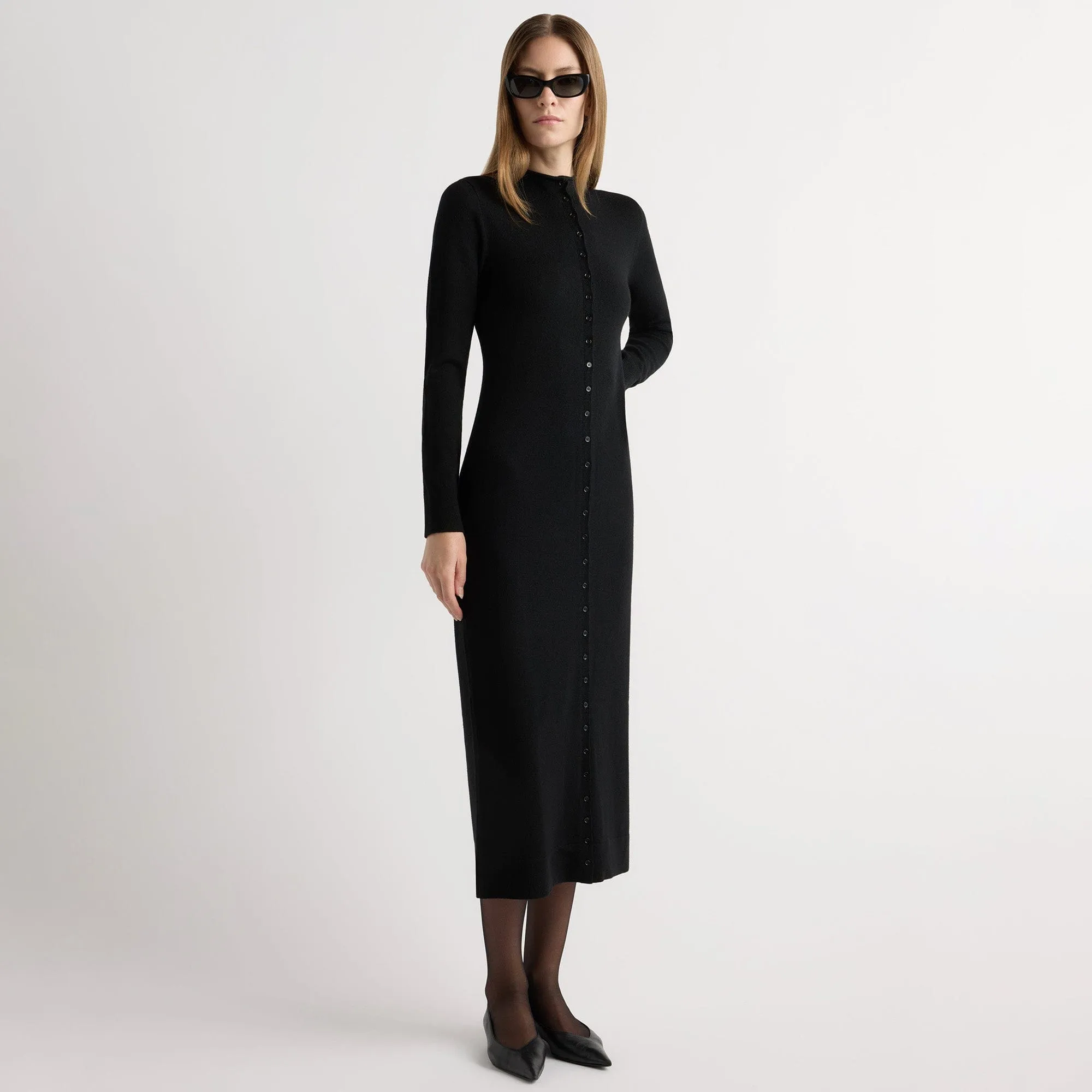 Villa Light Charu Wool Button Maxi Dress