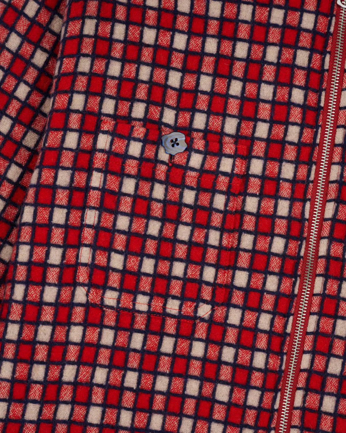 Check Mate Flannel Zip Shirt - Red