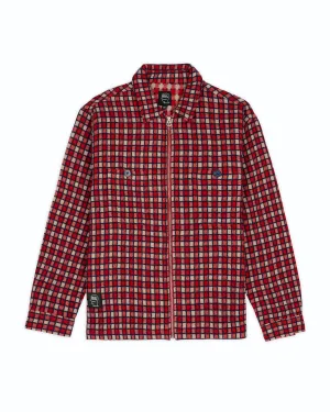 Check Mate Flannel Zip Shirt - Red