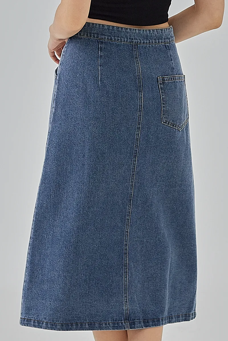 Cherie Denim Button-Up Skirt
