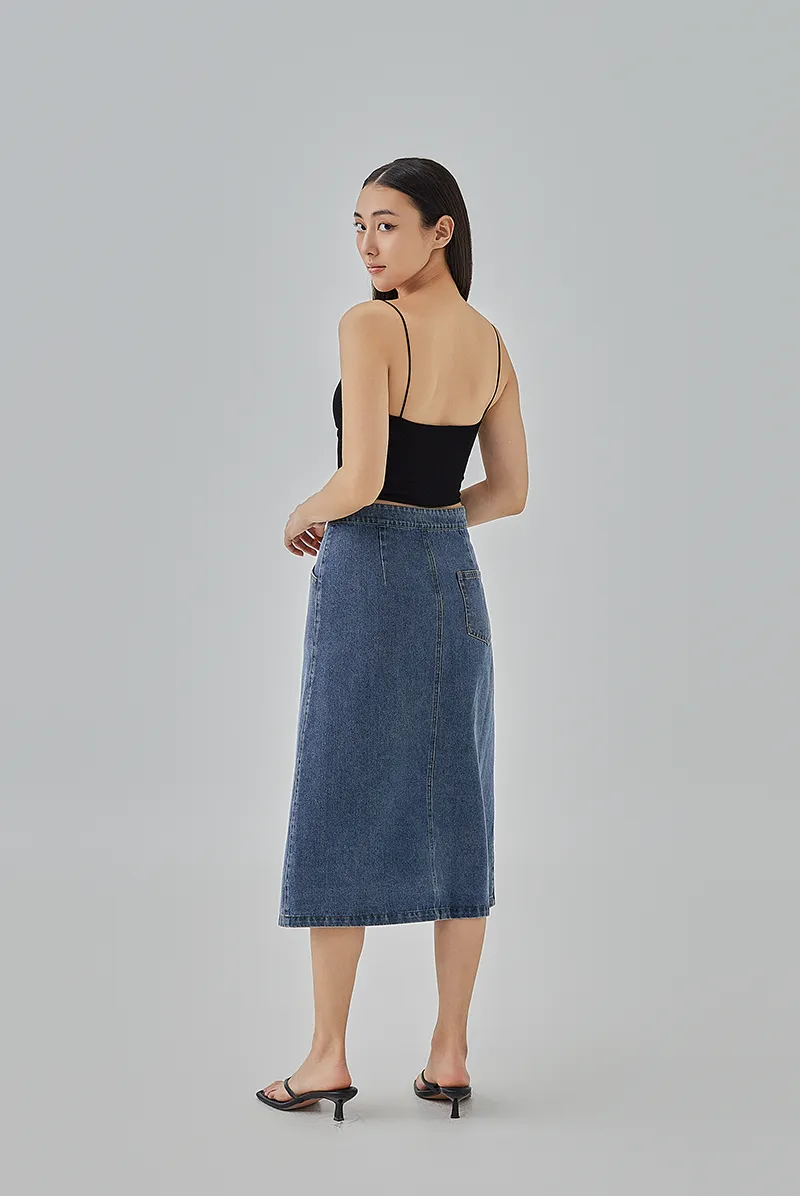 Cherie Denim Button-Up Skirt