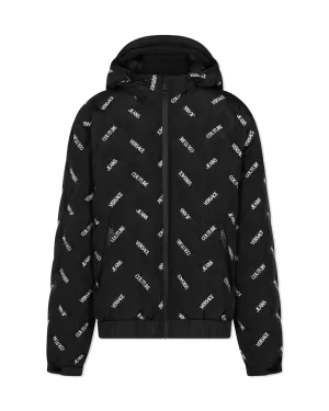 Chevron Logo Print Puffer Jacket
