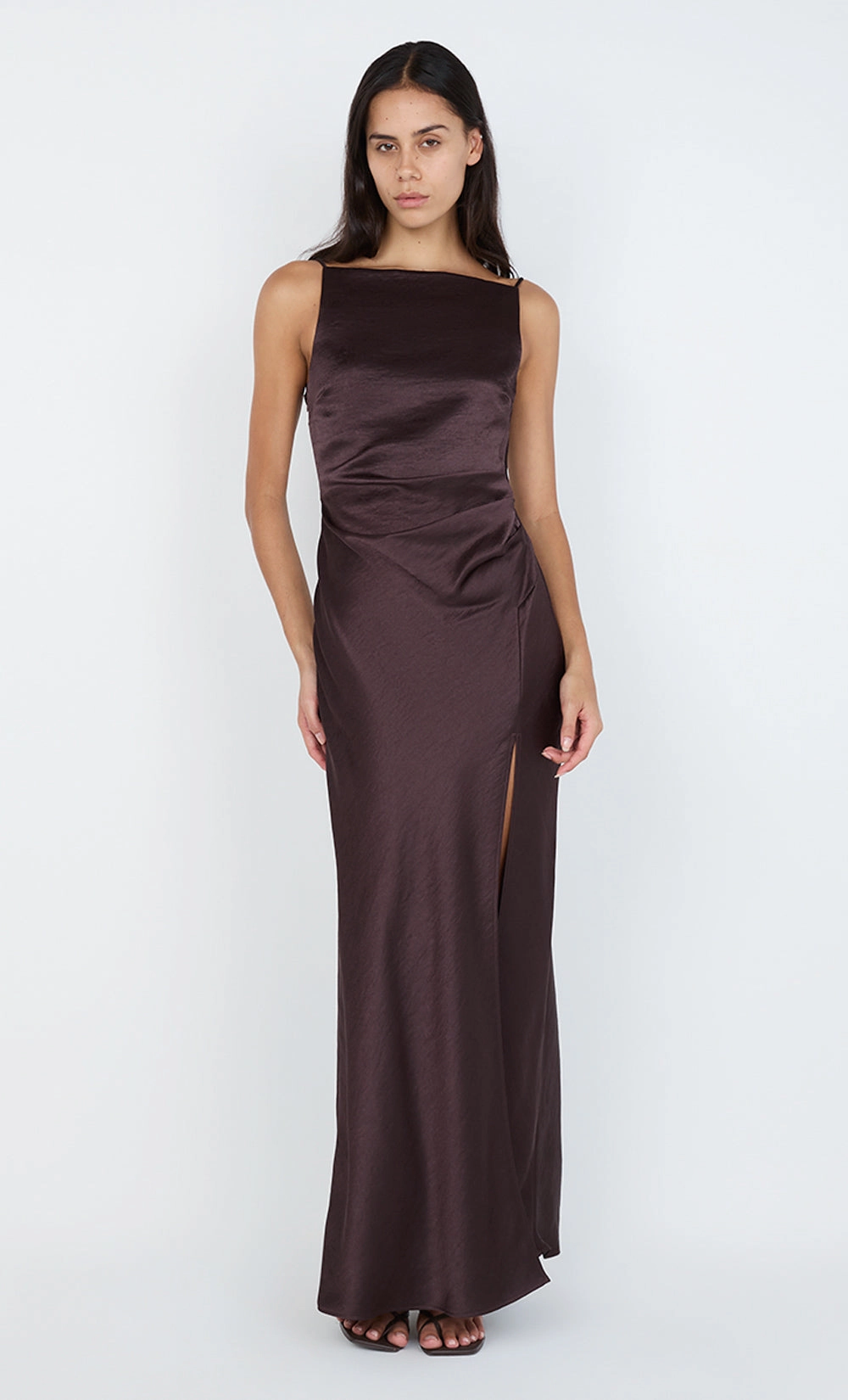 THE DREAMER MAXI DRESS - DARK CHOCOLATE WideCollarDesign Soft Profile