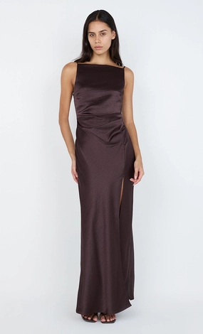 THE DREAMER MAXI DRESS - DARK CHOCOLATE WideCollarDesign Soft Profile