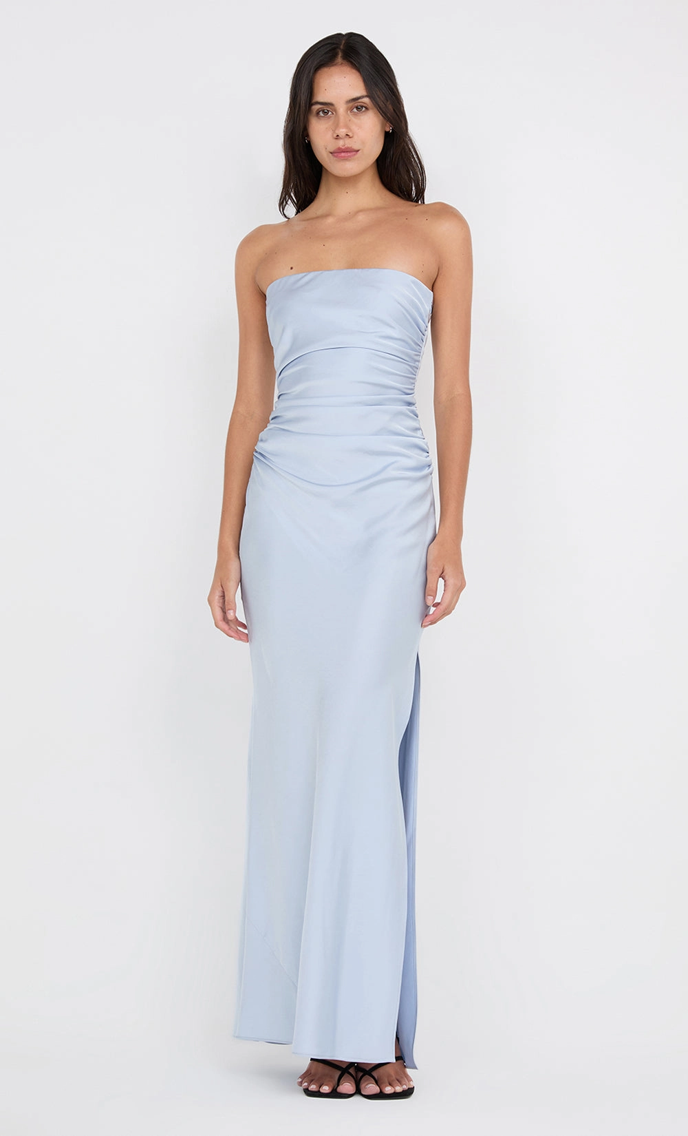 Lawn Soft ETERNITY STRAPLESS MAXI DRESS - DUSTY BLUE