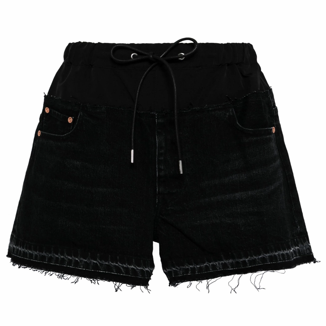 nylon blend Drawstring Denim Short