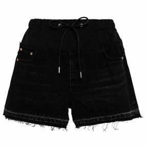 nylon blend Drawstring Denim Short