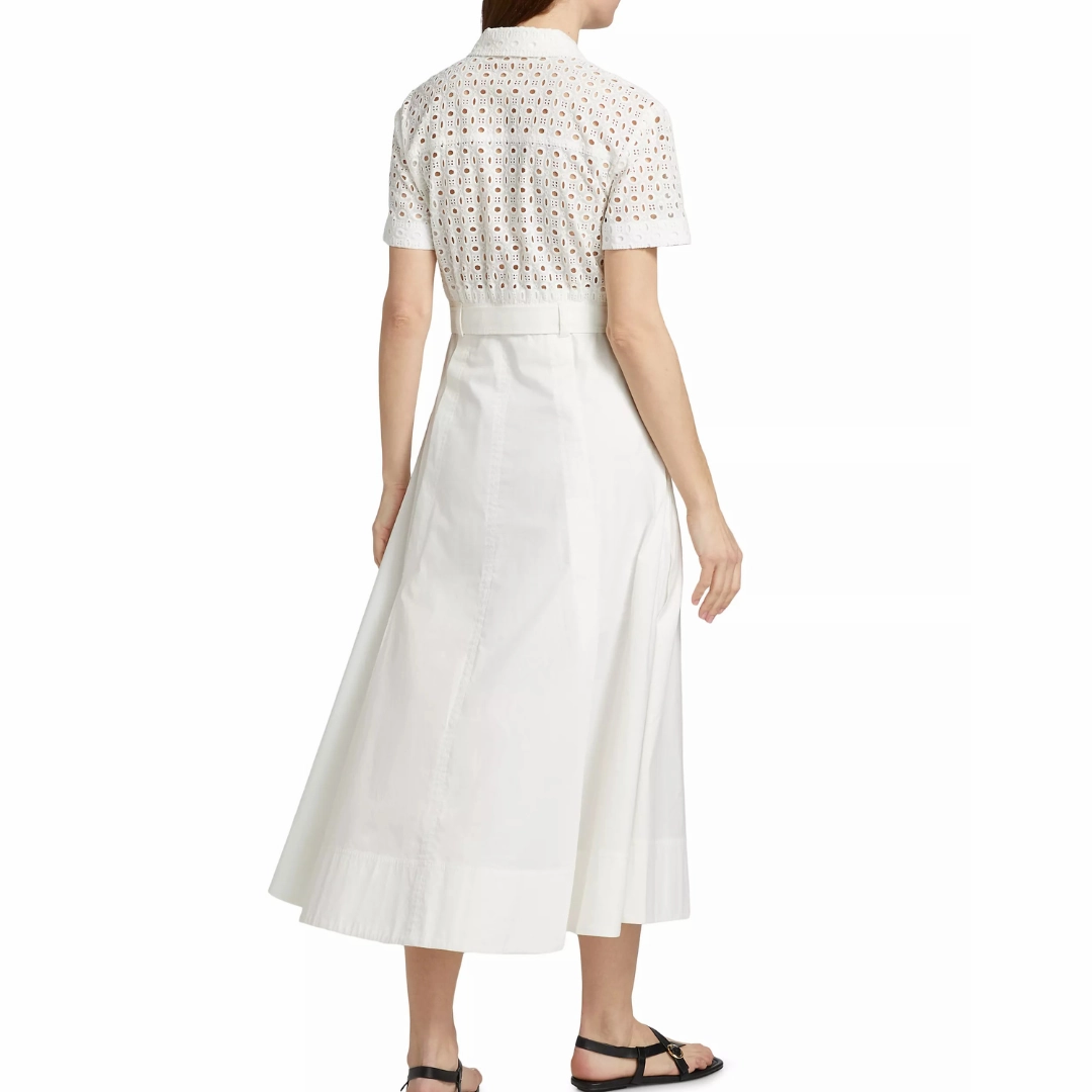 Shape Retention Natural Wrap White Camille Dress