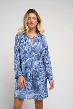Relaxed Fit Design Ceru Short Dress Blue