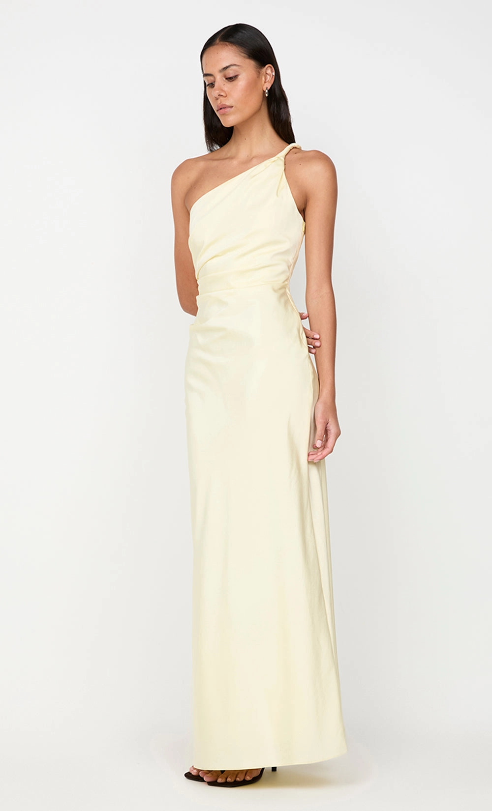 LUNETTA ASYM DRESS - ICE YELLOW Zip-Closure Occasion Ready