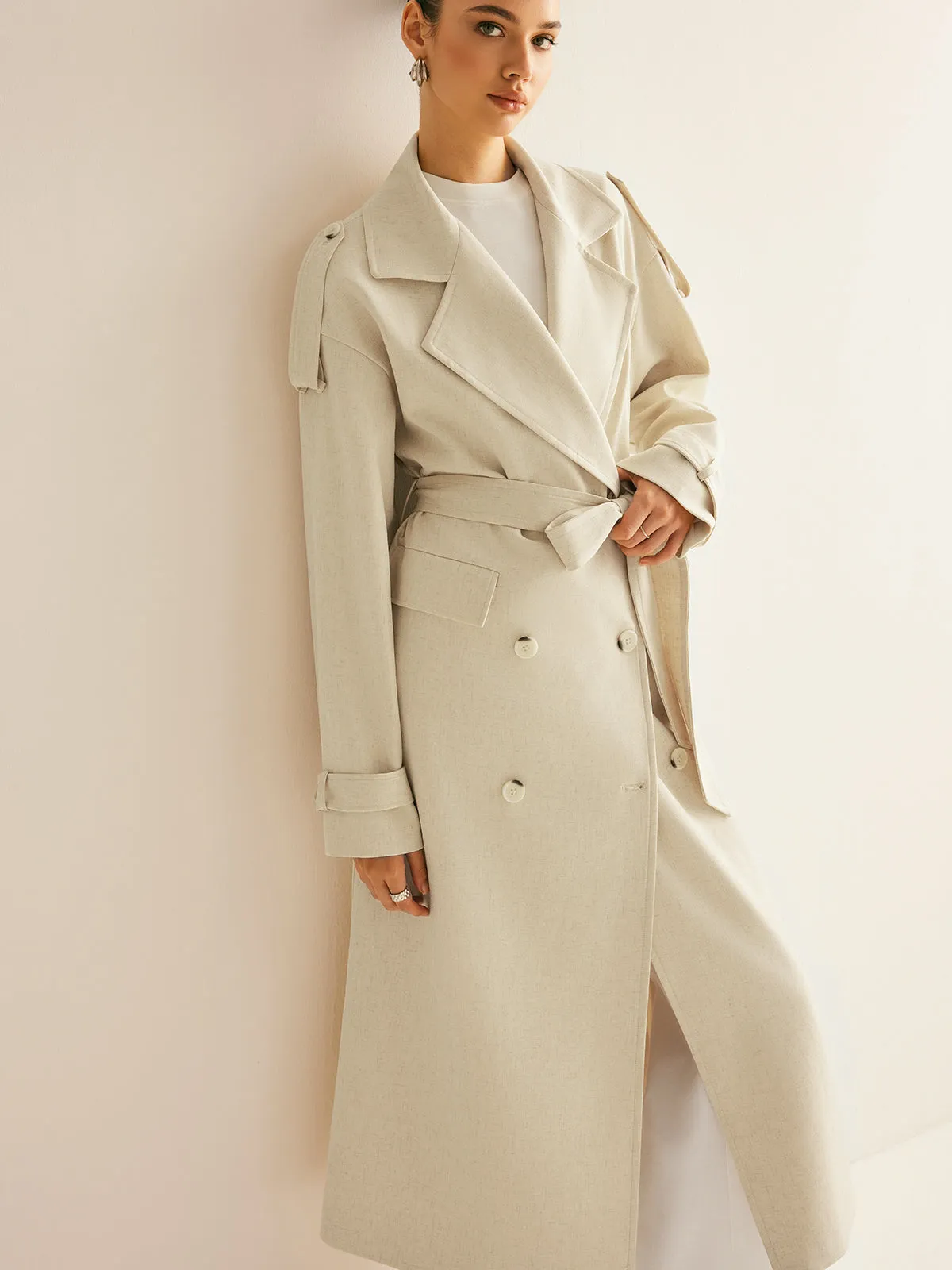 Chicmy-Winter Outfits Christmas Thanksgiving Gift New Year's Eve Outfits Streetwear Fashion Lapel Pockets Belted Trench Coat