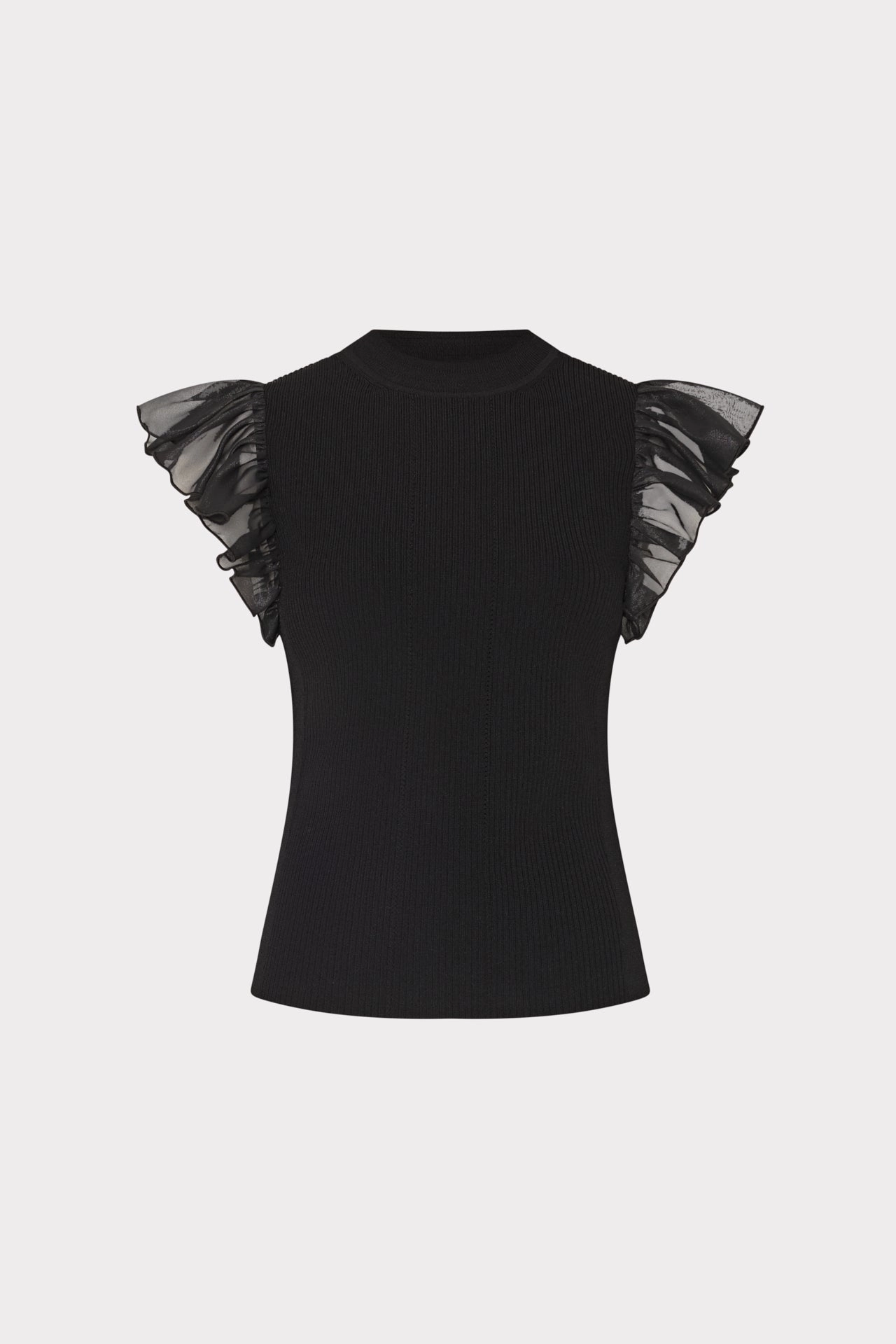 Chiffon Flutter Sleeve Knit Top Stay Cozy Stay Soft