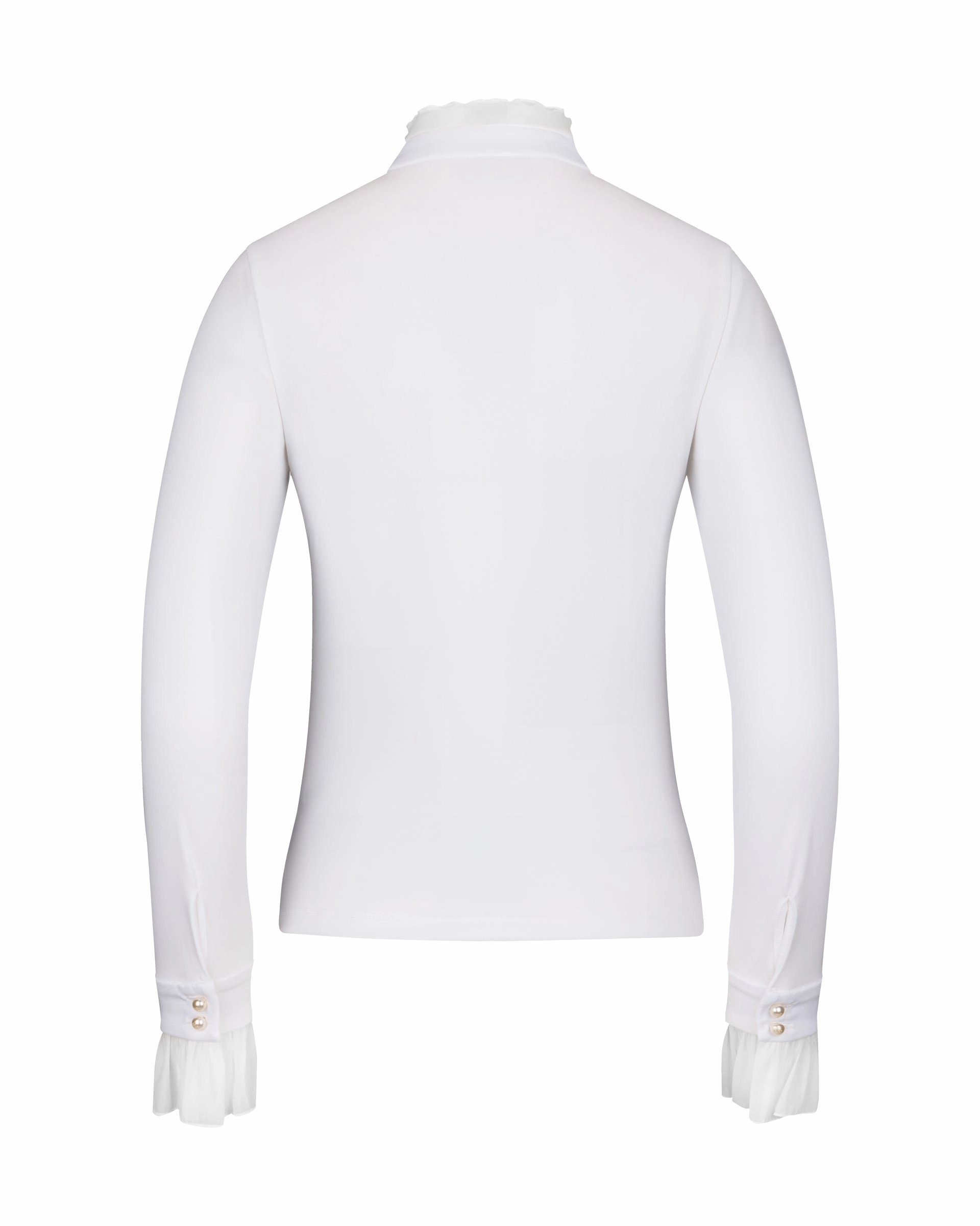 Chiffon Ribbon Windproof Inner T-Shirt - White ReinforcedHem EcoFriendly Dye Process