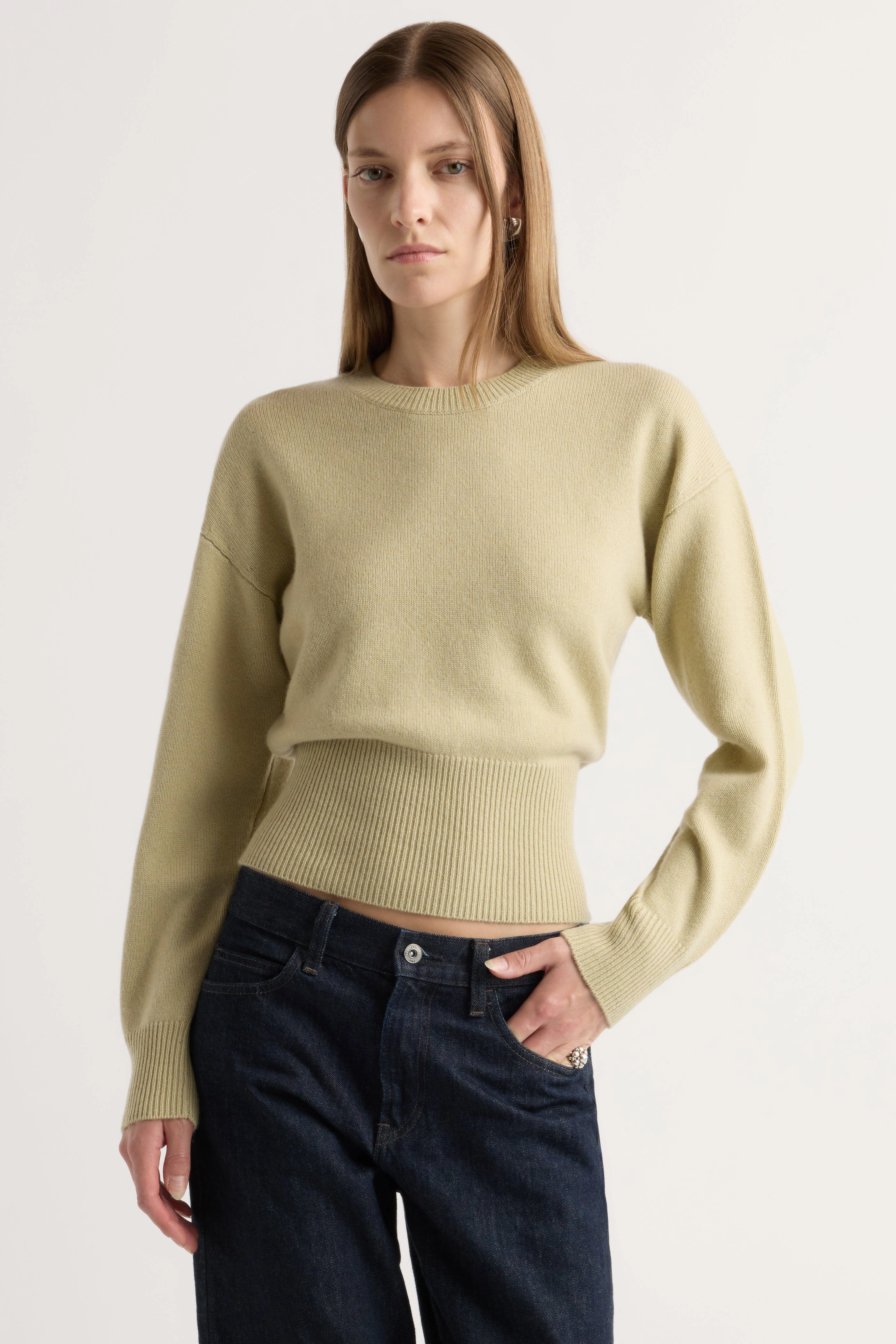 Marielle Wool-Cashmere Blouson Sweater Comfy Layered Wear Functional Layer