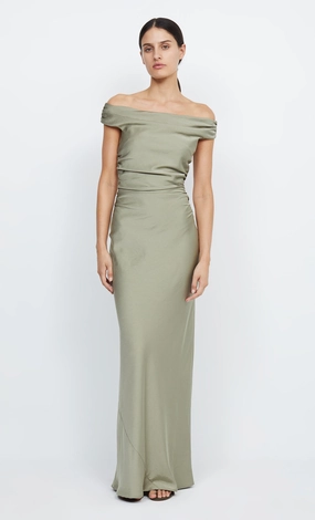 ETERNITY OFF SHOULDER MAXI - SAGE FoldablePackaging