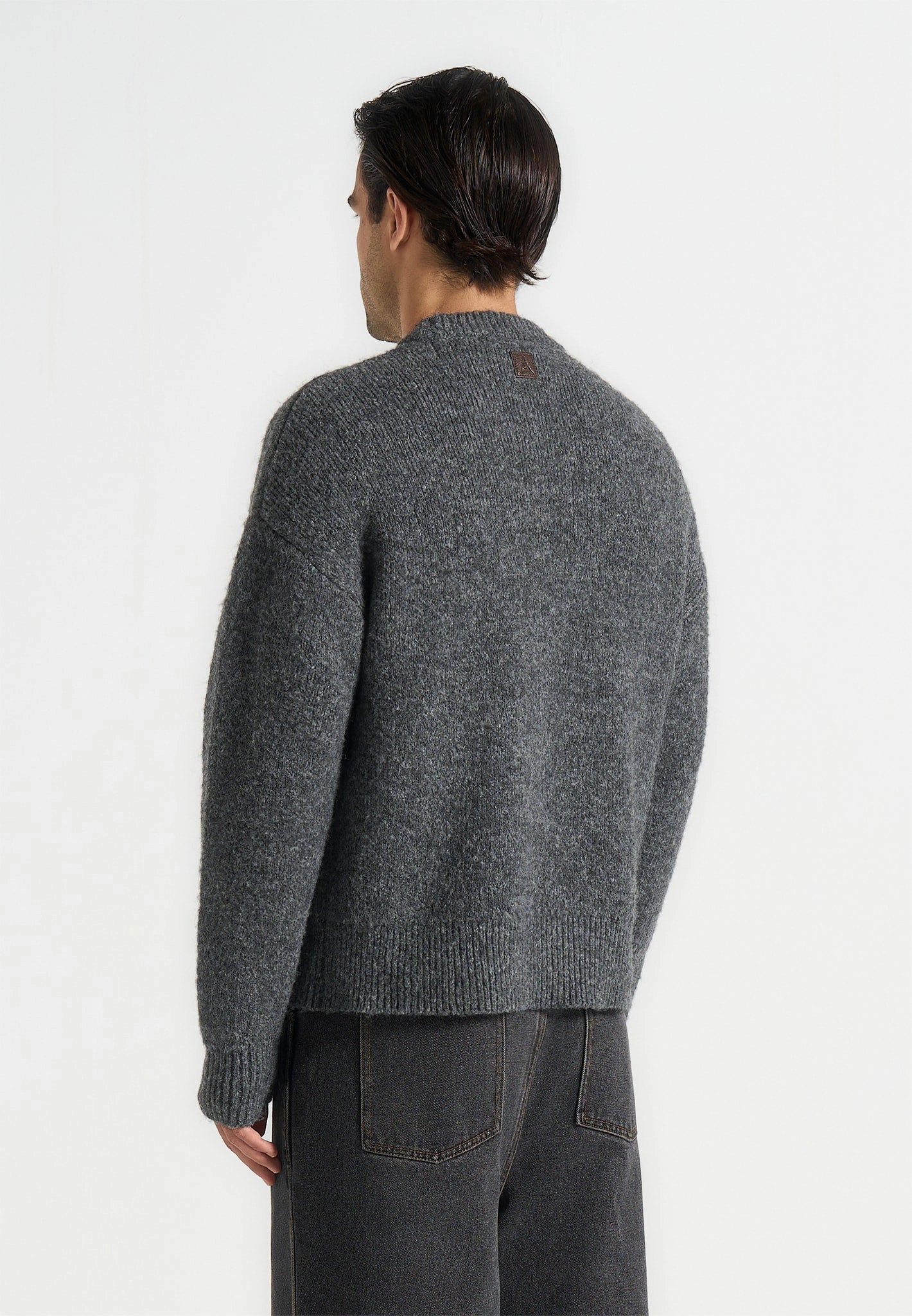 DropShoulder Design Cold Mornings Chris - Brushed Wool Knit Jumper - Grey