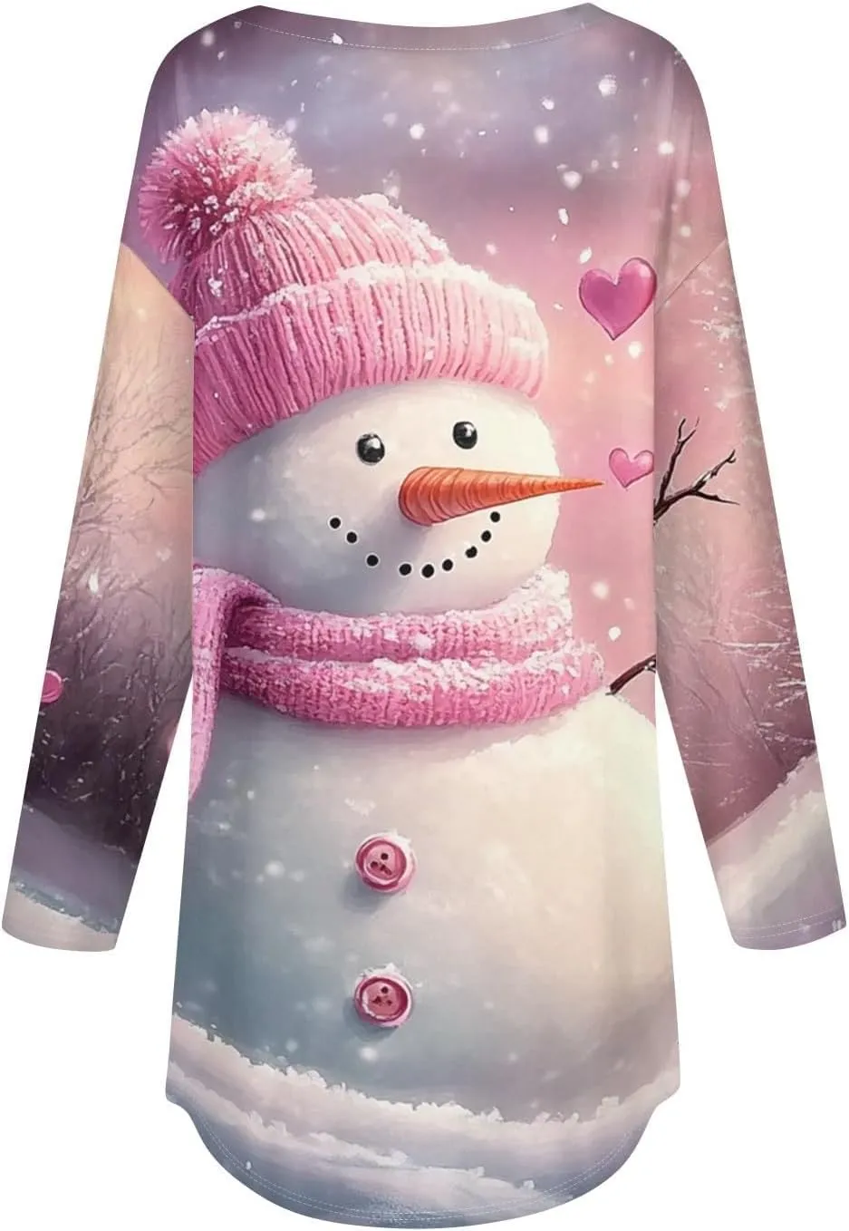 Christmas Shirts for Women 2024 Plus Size Funny Xmas Print Long Sleeve Tunic Tops Cute Casual Fall Winter Sweatshirts