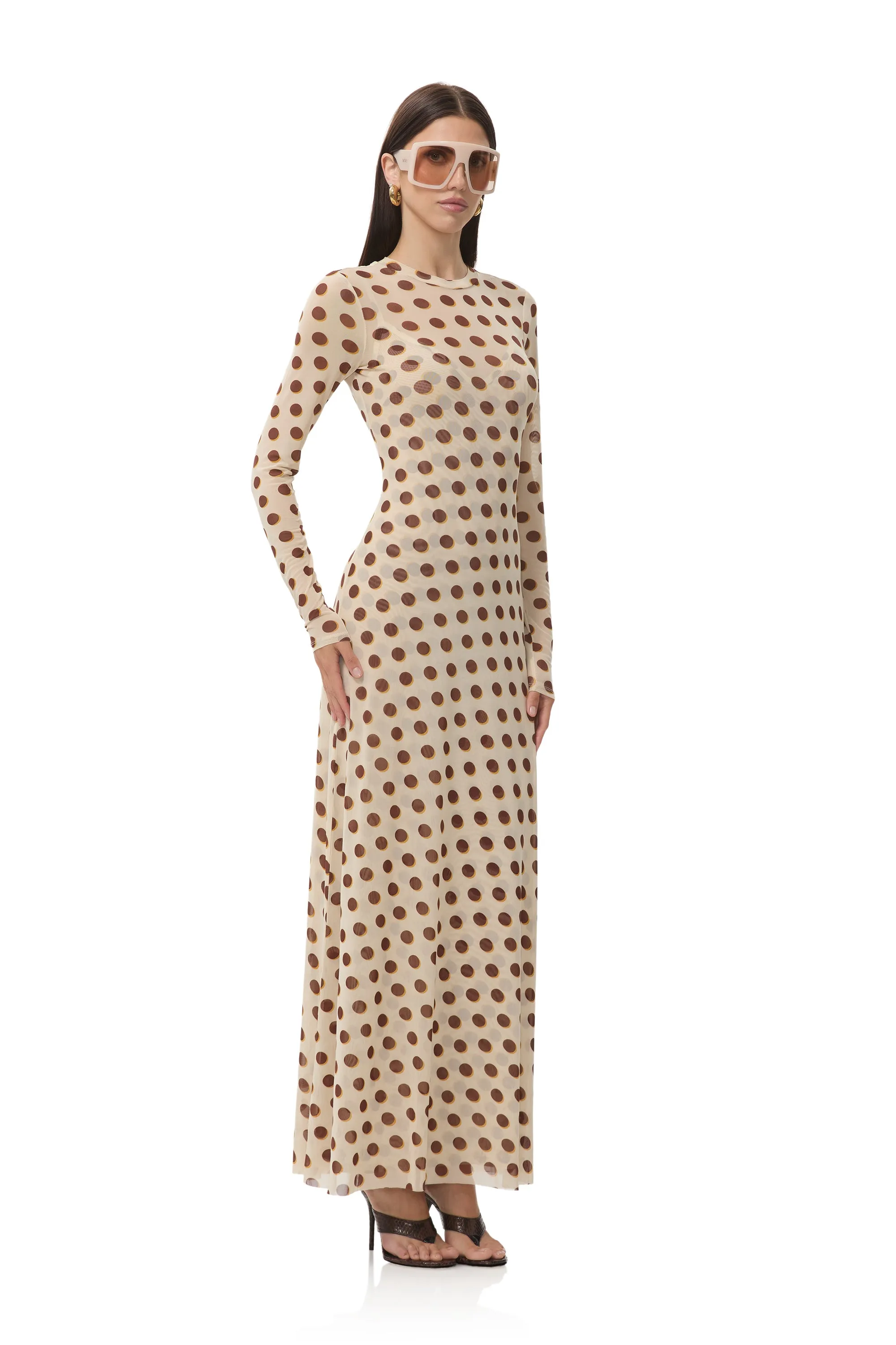Cozy Cut Paola Dress - Gold Halo Dot