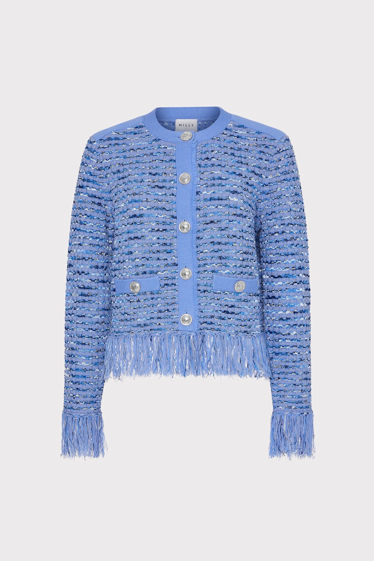 Fringe Trim Cardigan MachineWashable Structure