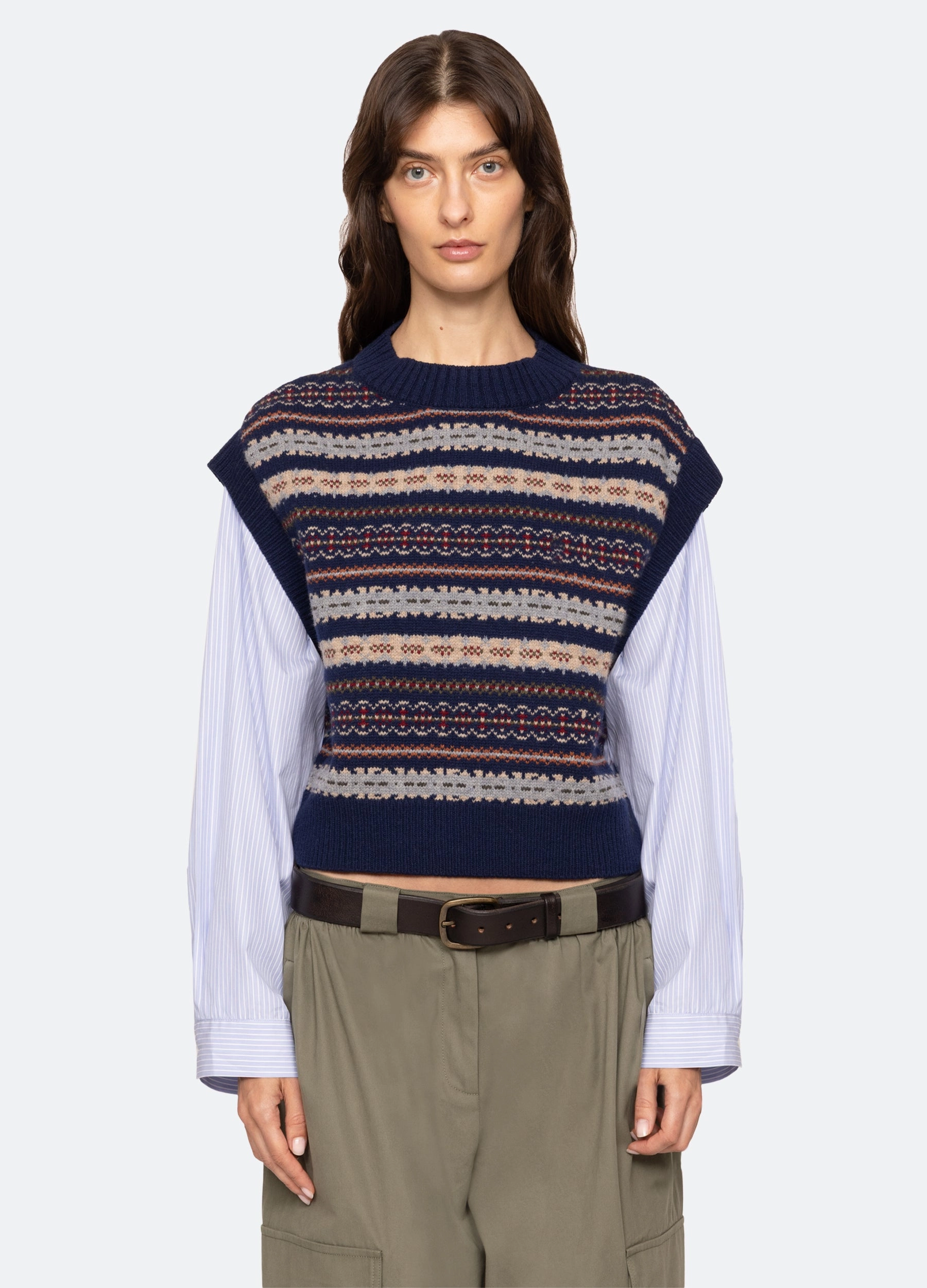 Lightweight Layering Option Textured Fabric Finish Ciara Combo Top