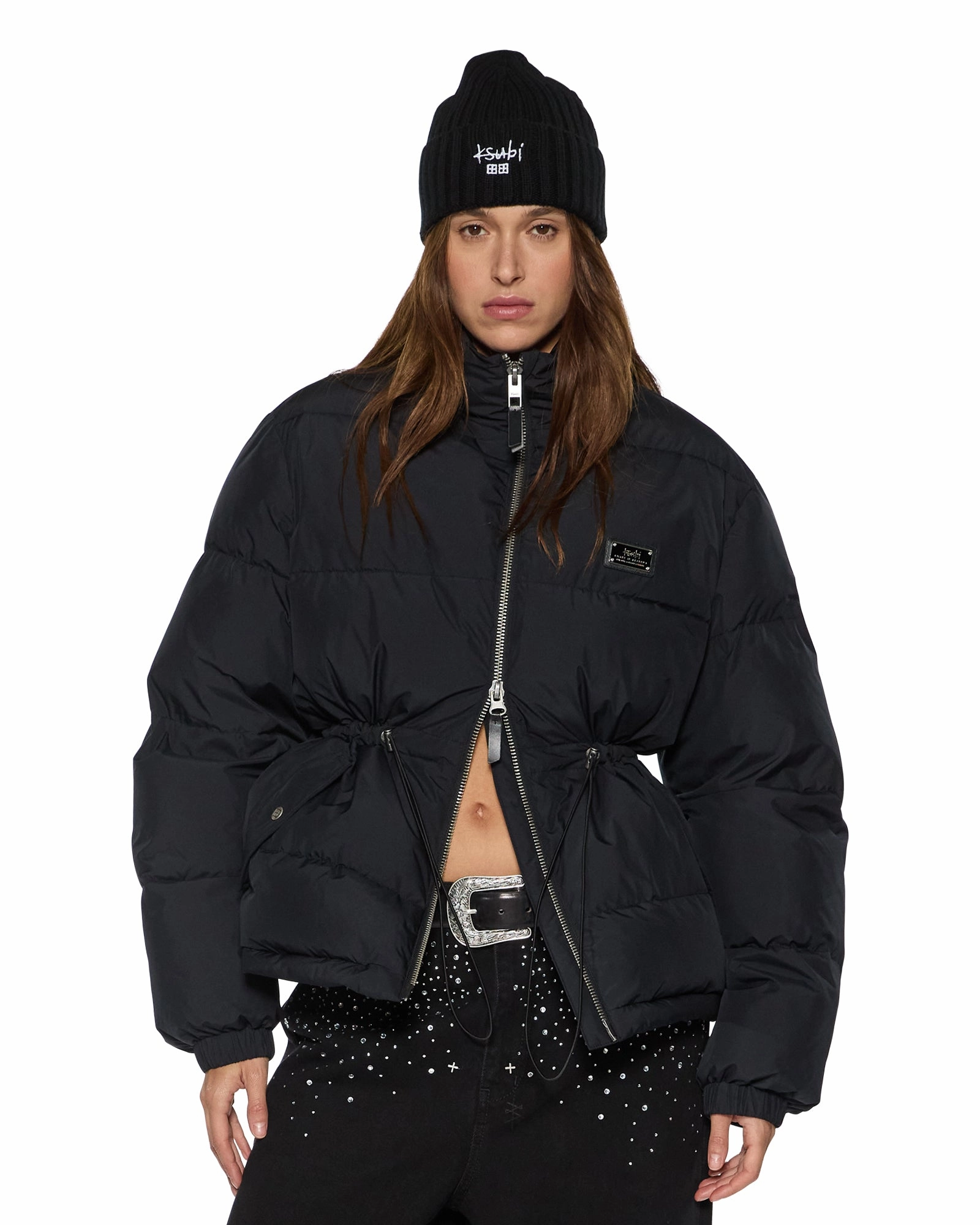 CINCHED PUFFER BLACK Anti Slip Shoulder Padding Stay Cool Technology