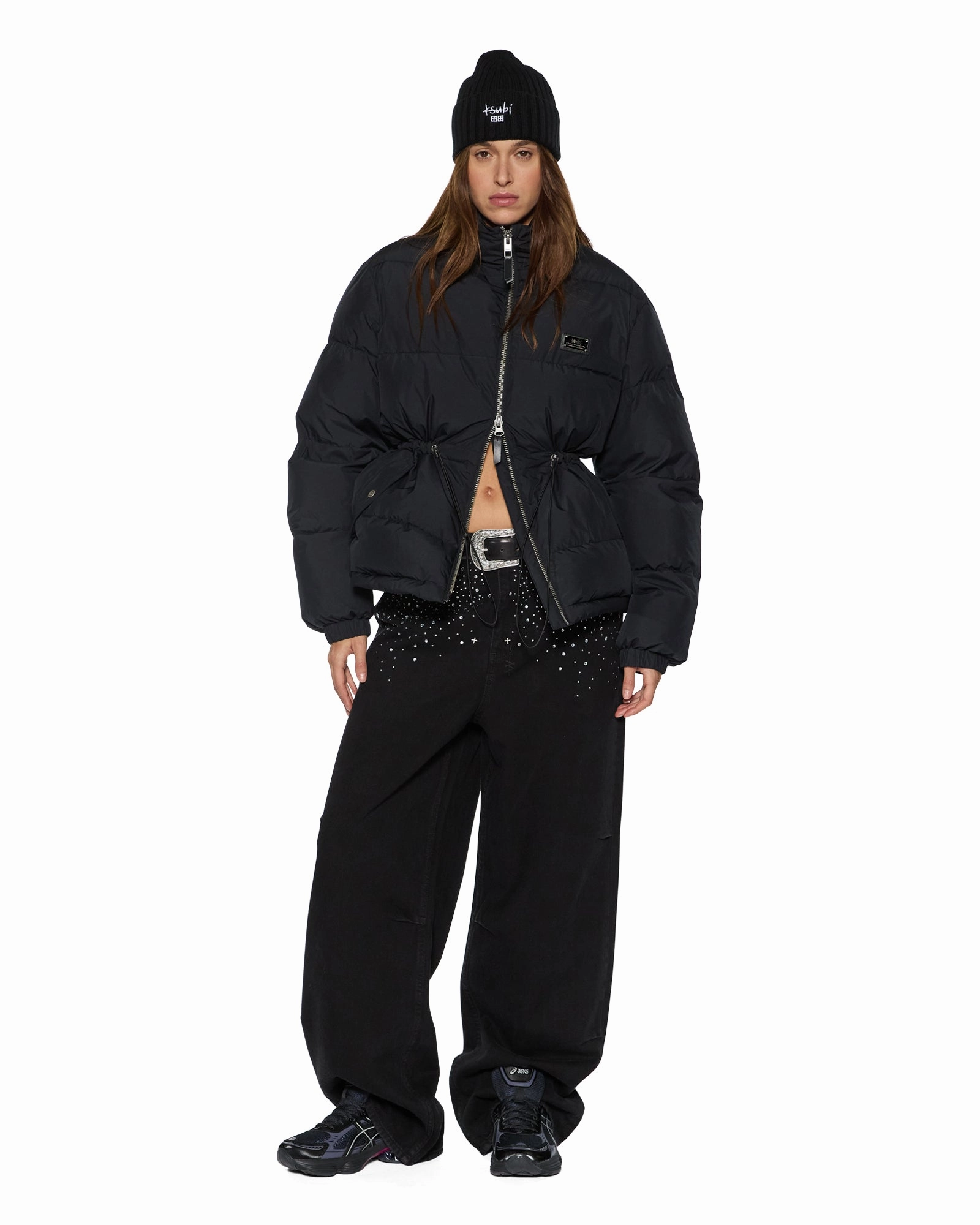 Vintage Pullover CINCHED PUFFER BLACK