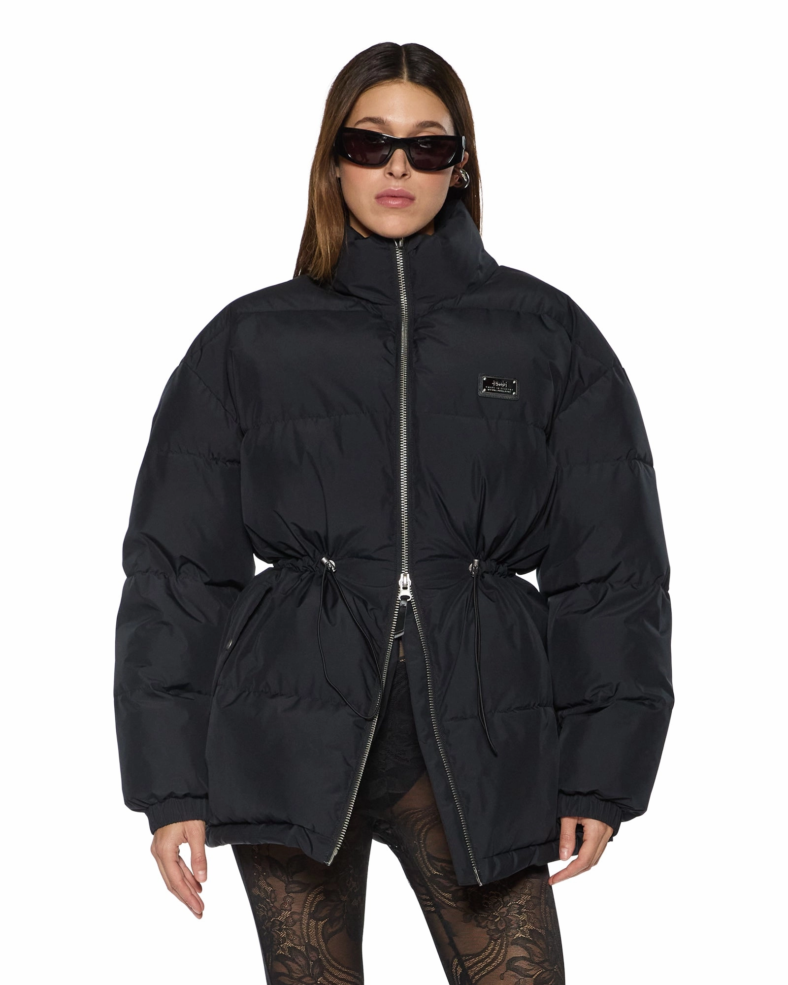Convertible Sleeve Adaptation CINCHED PUFFER BLACK