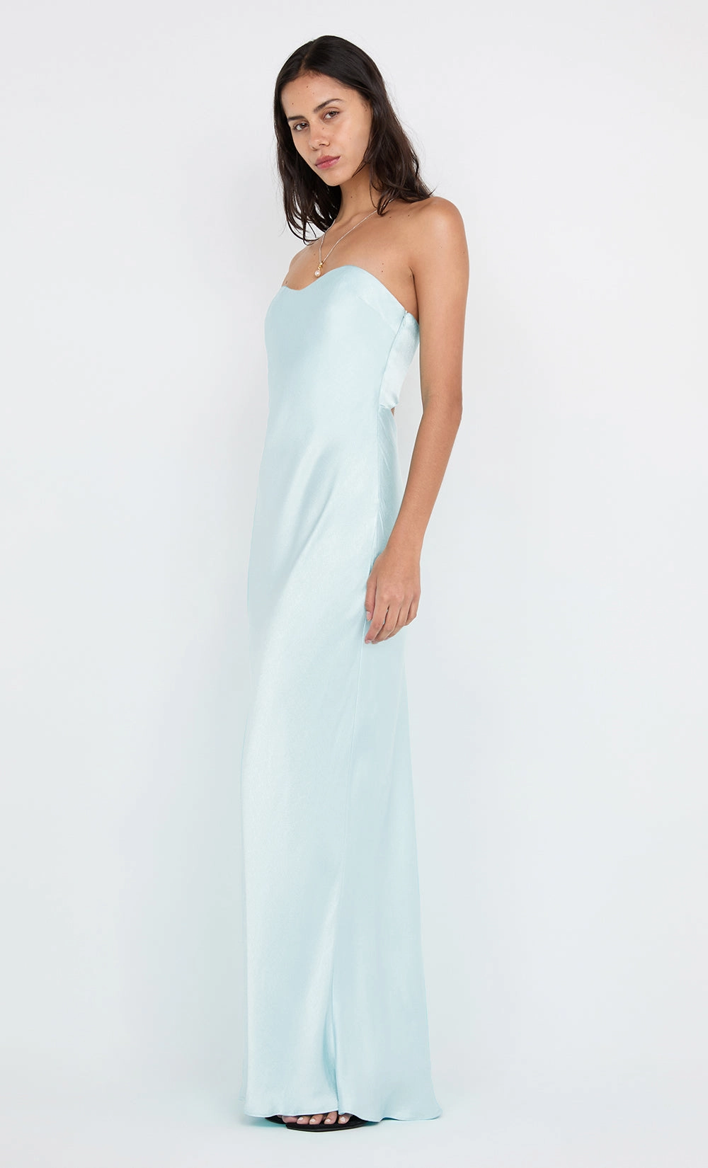 CINDER STRAPLESS MAXI DRESS - ARCTIC BLUE Airy Fabric Bright Accent