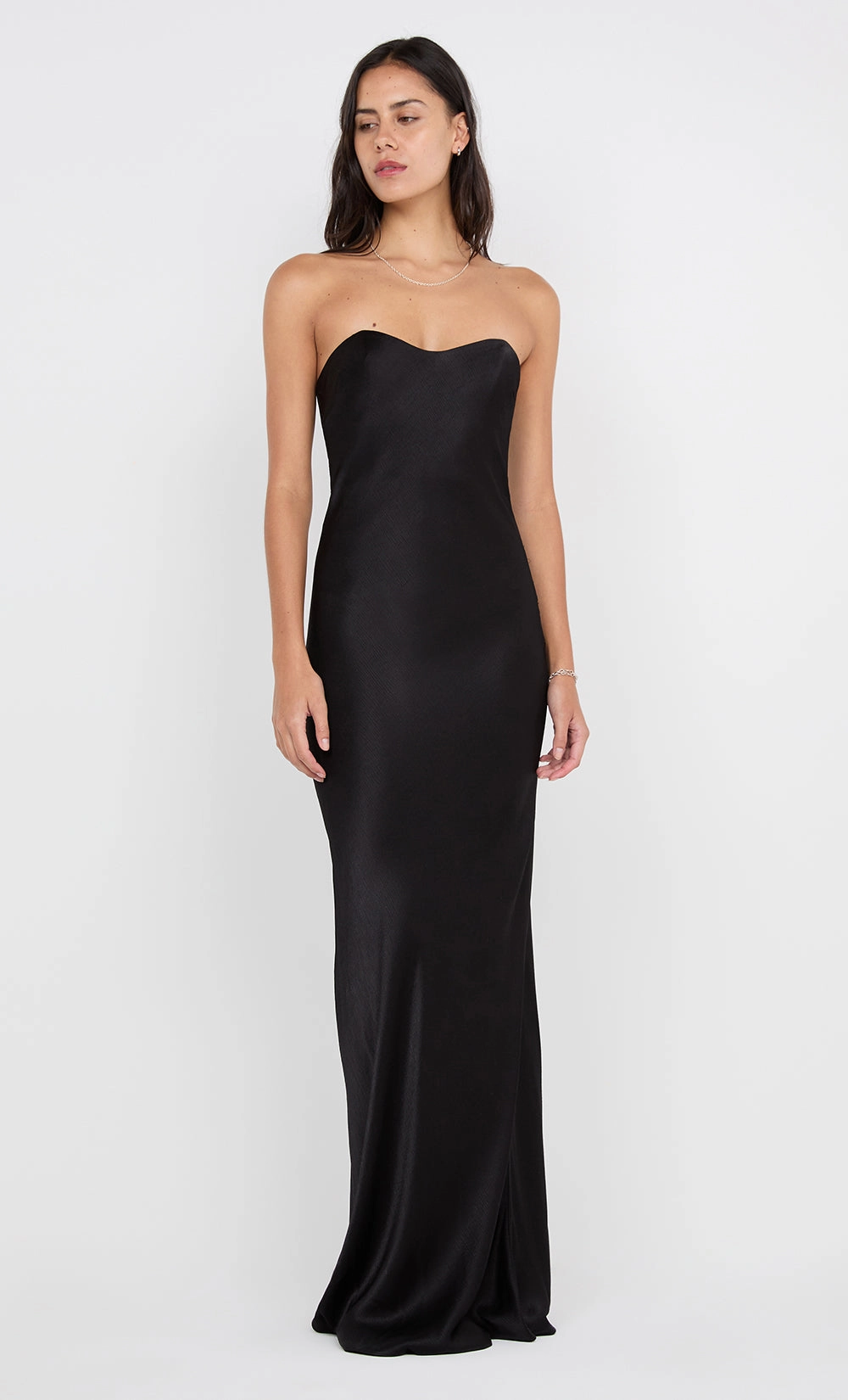 CINDER STRAPLESS MAXI DRESS - BLACK Contrast-Lining