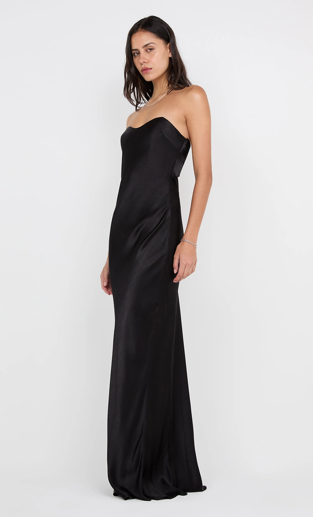 Comfy and Chic Winter Layering CINDER STRAPLESS MAXI DRESS - BLACK
