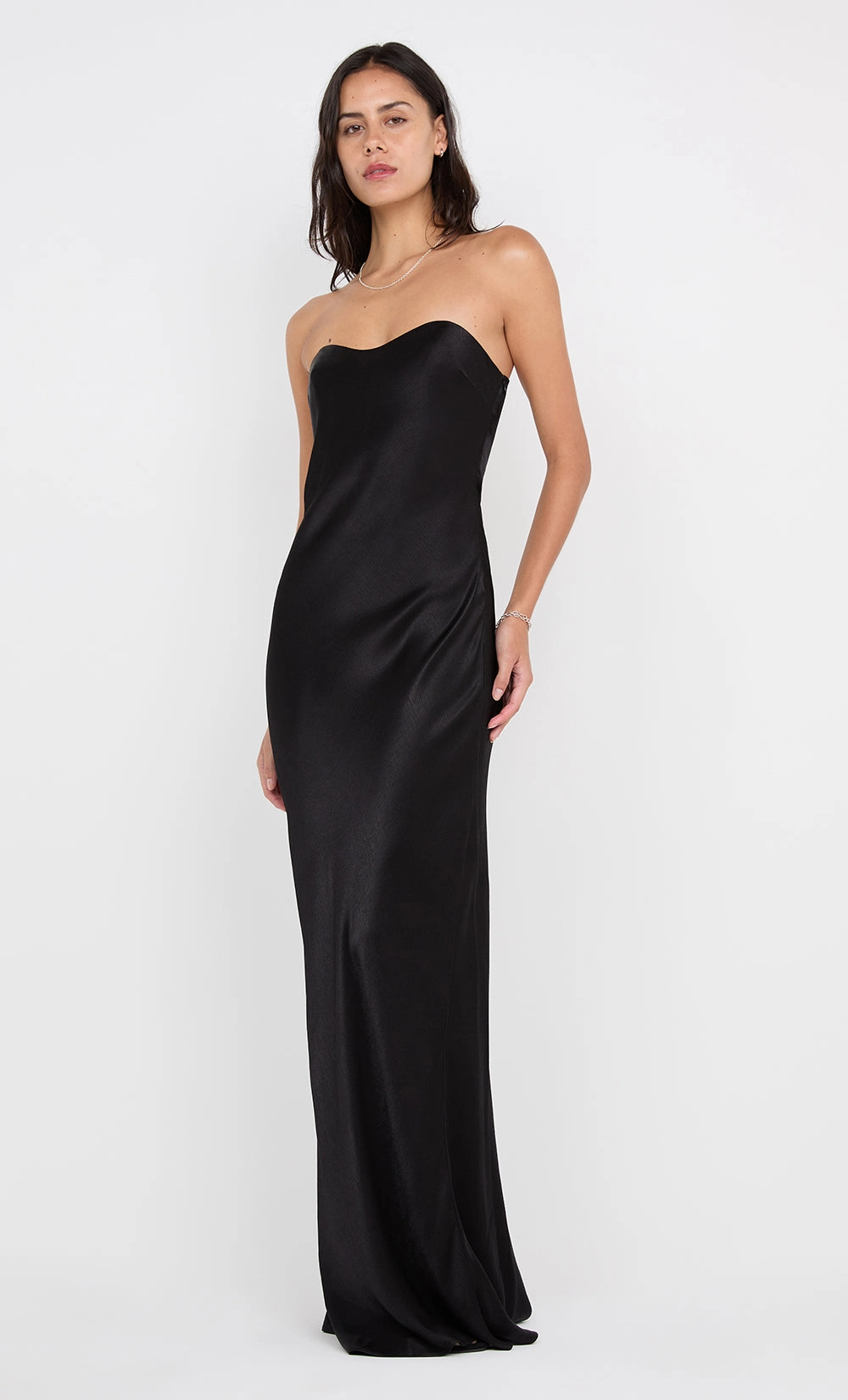 CINDER STRAPLESS MAXI DRESS - BLACK Statement-Buttons Vibrant Edge