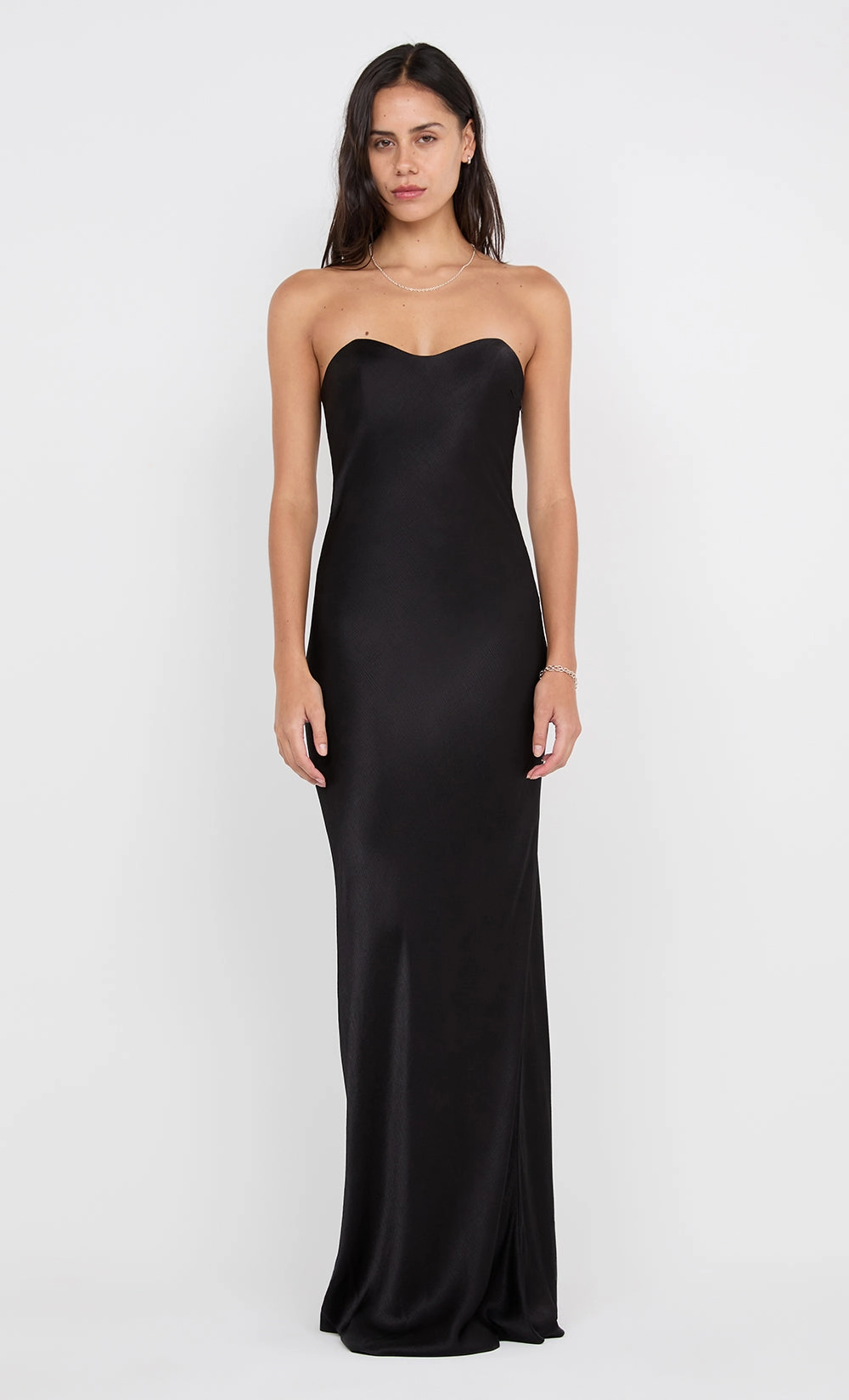 Cool Drape Chill Detail CINDER STRAPLESS MAXI DRESS - BLACK