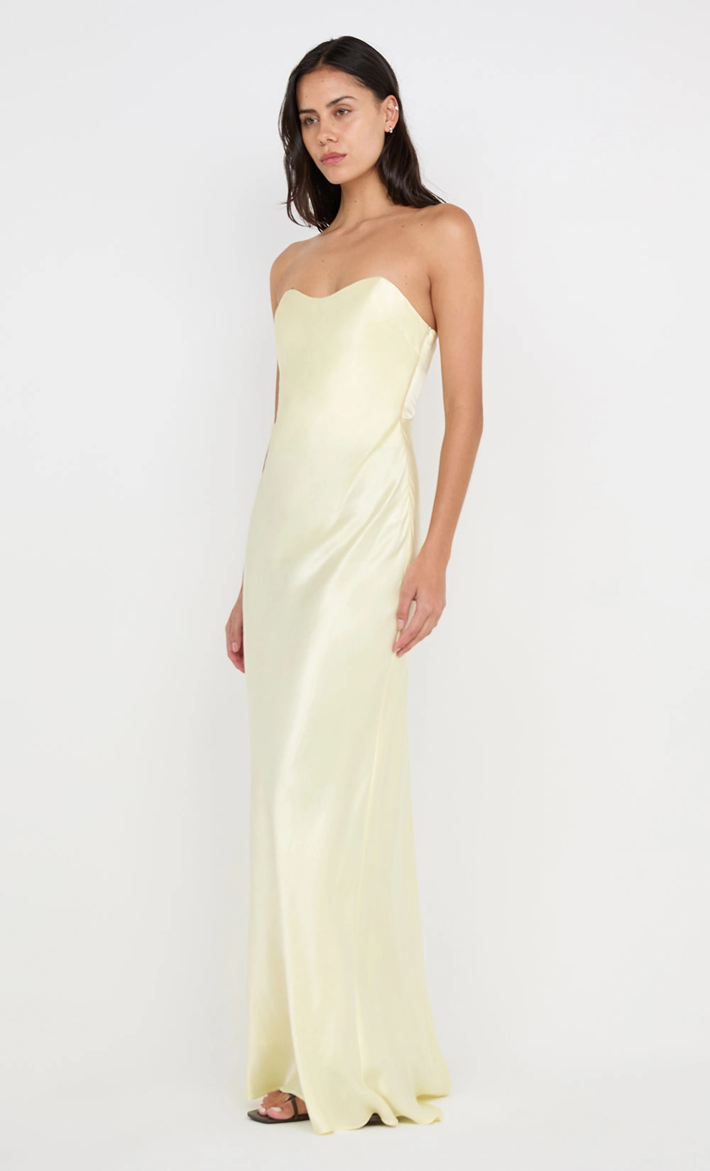 CINDER STRAPLESS MAXI DRESS - ICE YELLOW Chic Tailoring Design