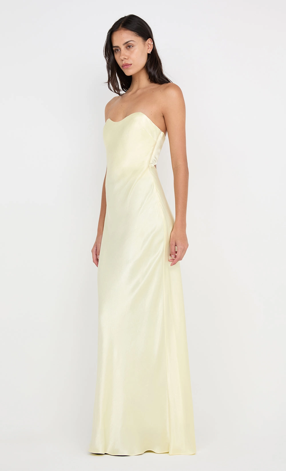 CINDER STRAPLESS MAXI DRESS - ICE YELLOW Minimal Detail Bold colors